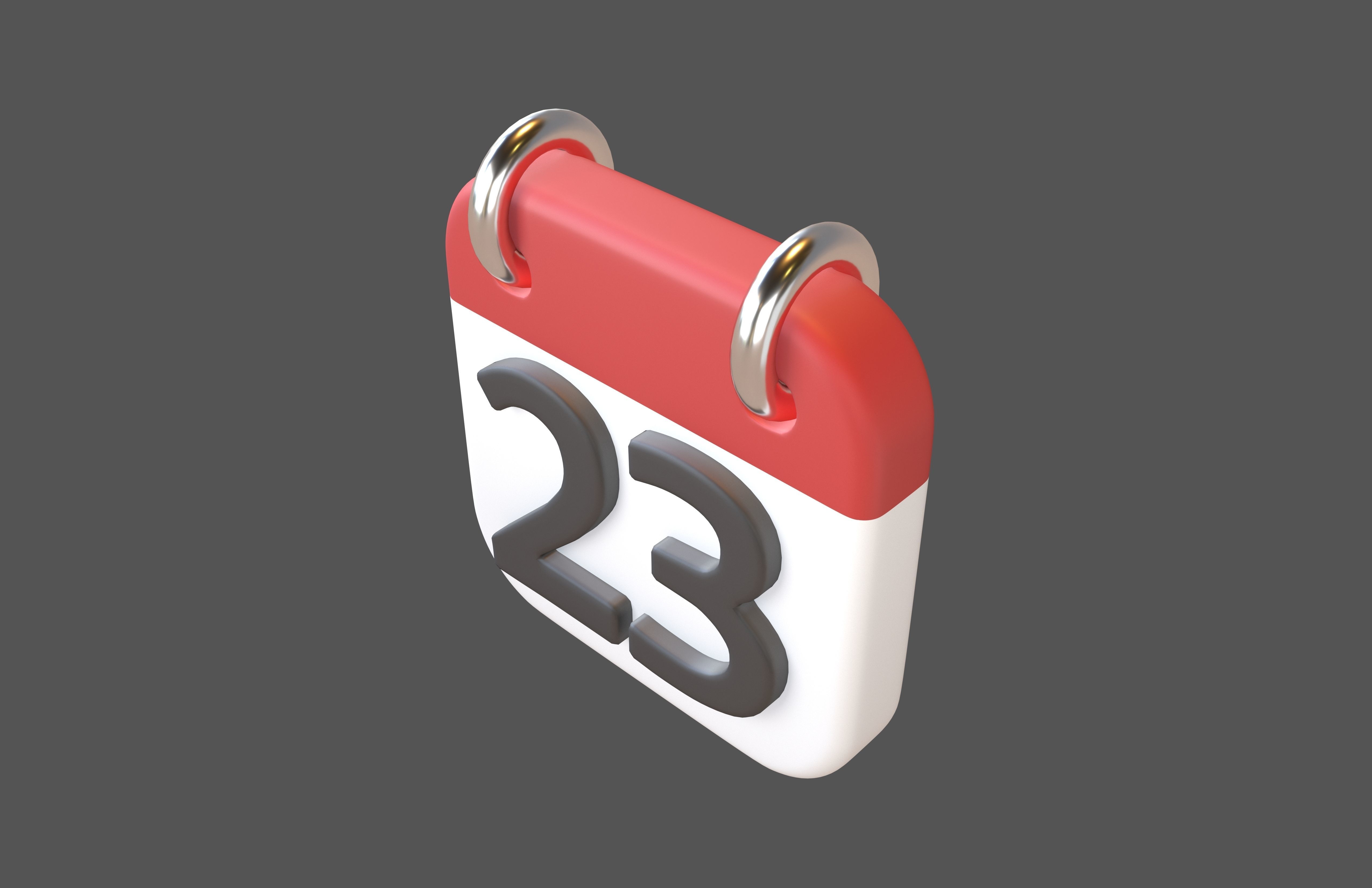 Calendar Icon 23 v1 001 Low-poly 3D model_2