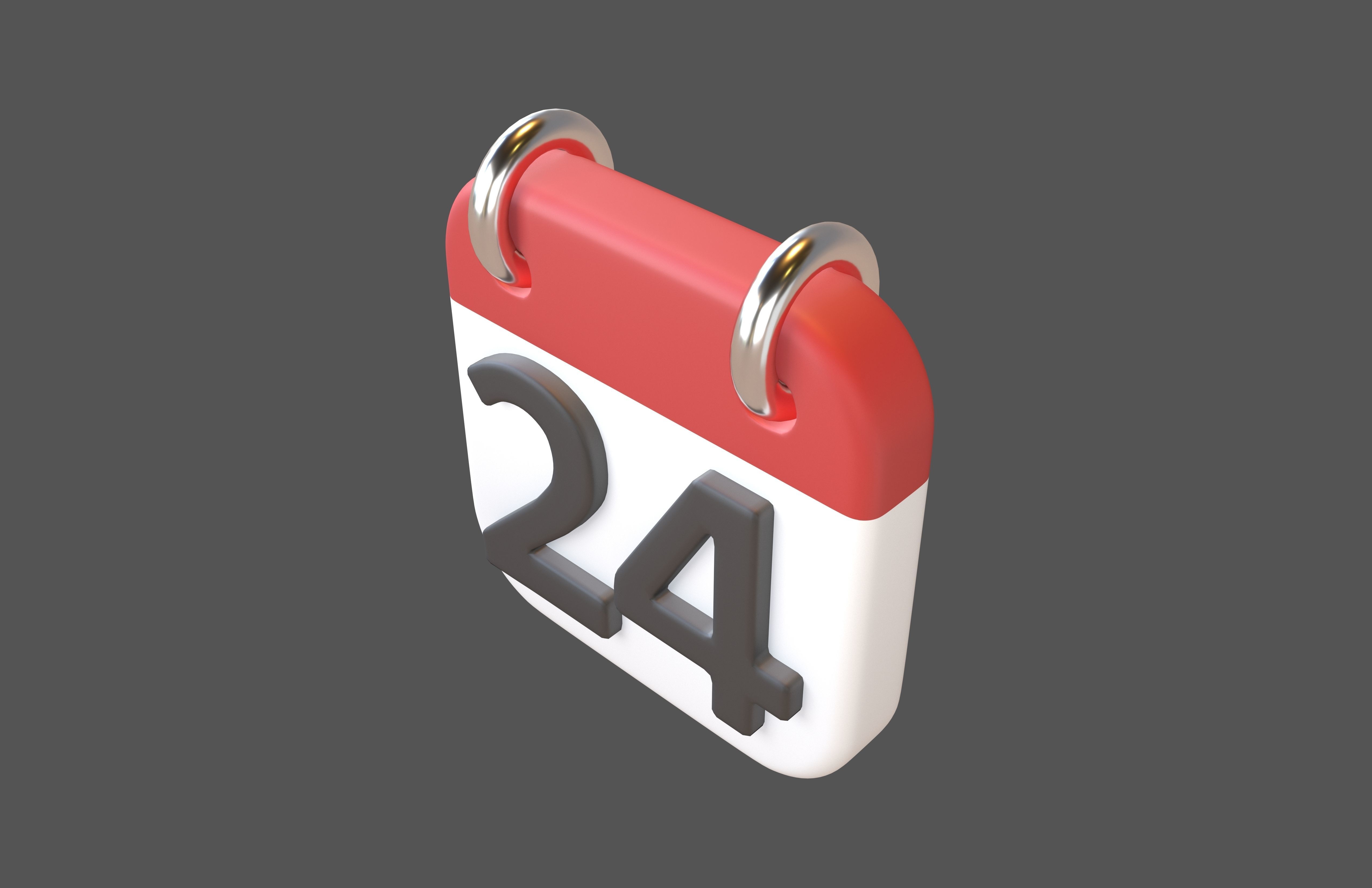 Calendar Icon 24 v1 001 Low-poly 3D model_2