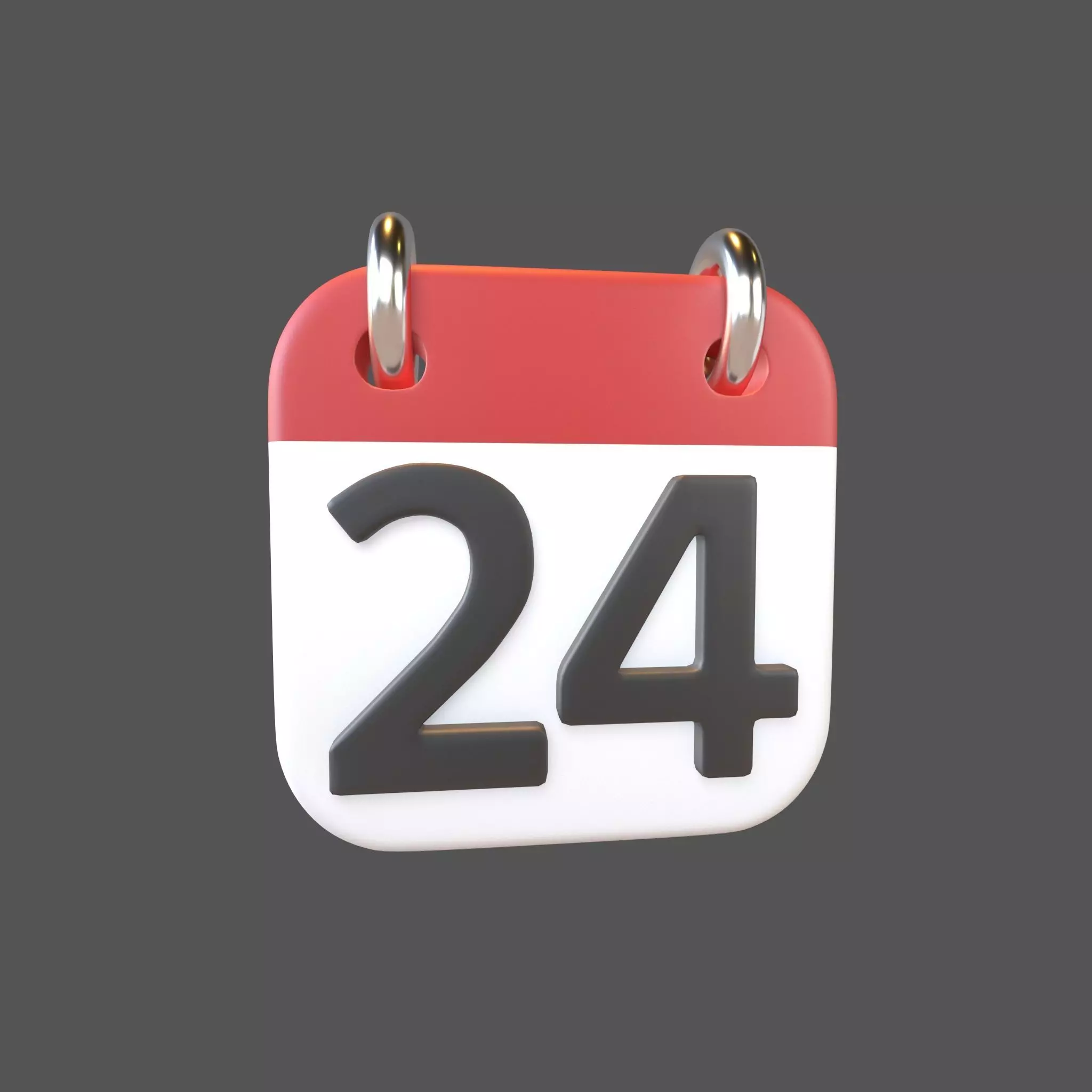 Calendar Icon 24 v1 001 Low-poly 3D model_0