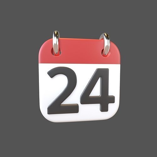 Calendar Icon 24 v1 001 Low-poly 3D model