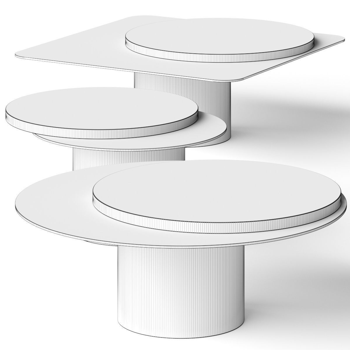 Reflex Tau40 Steel Move Coffee Table 3D model_3