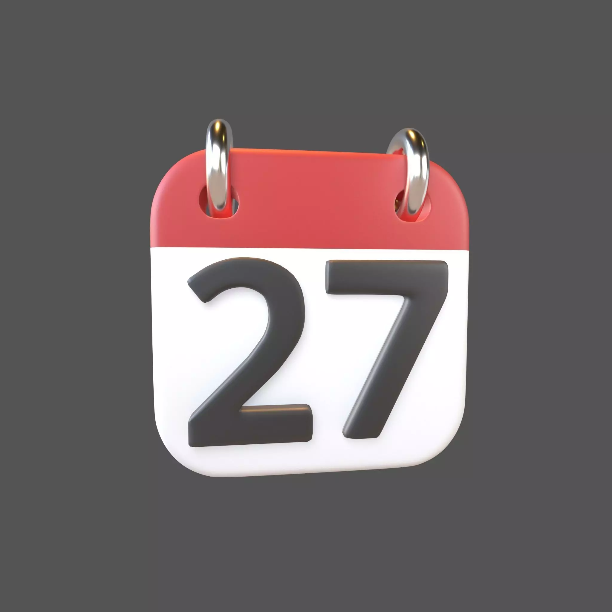 Calendar Icon 27 v1 001 Low-poly 3D model_0