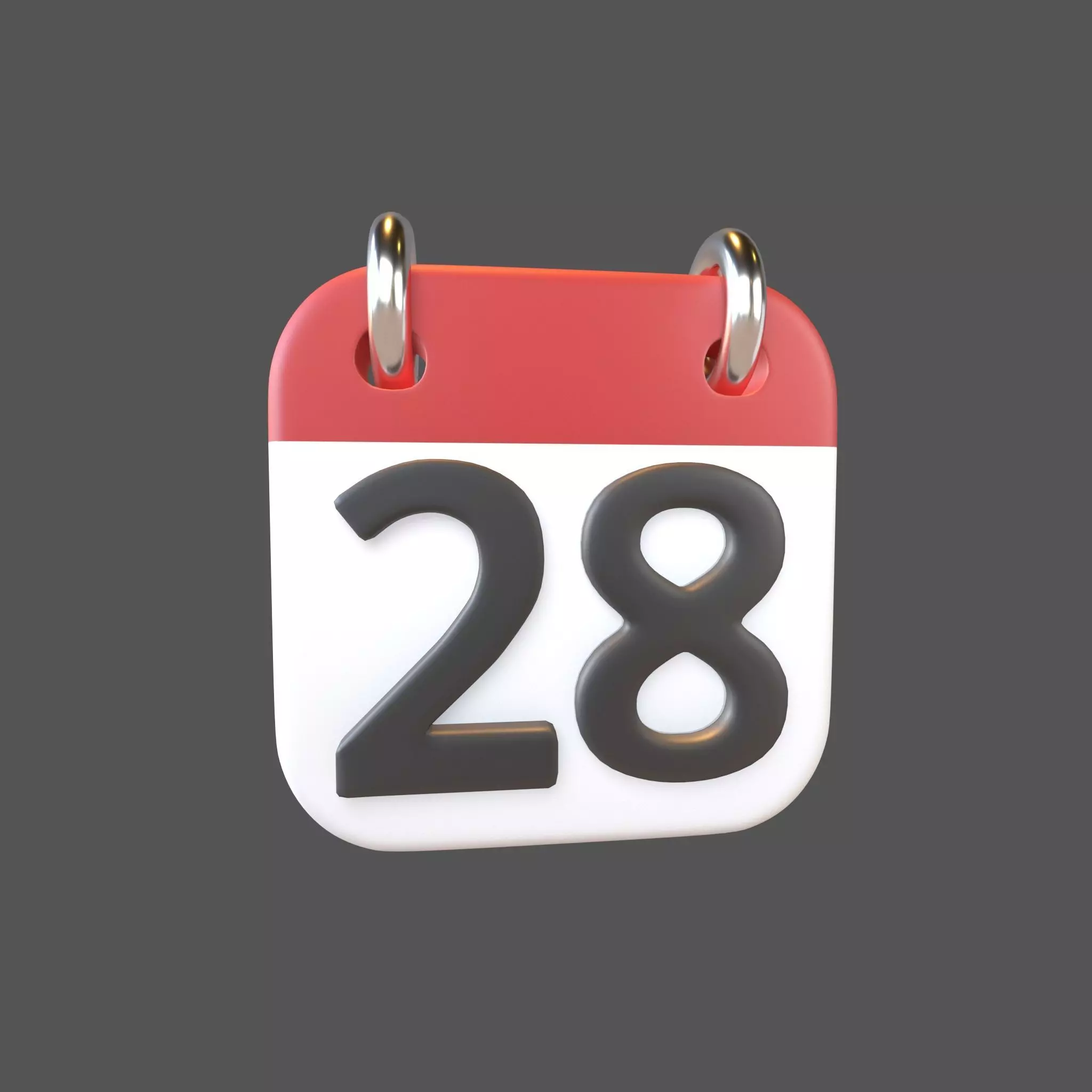 Calendar Icon 28 v1 001 Low-poly 3D model_0