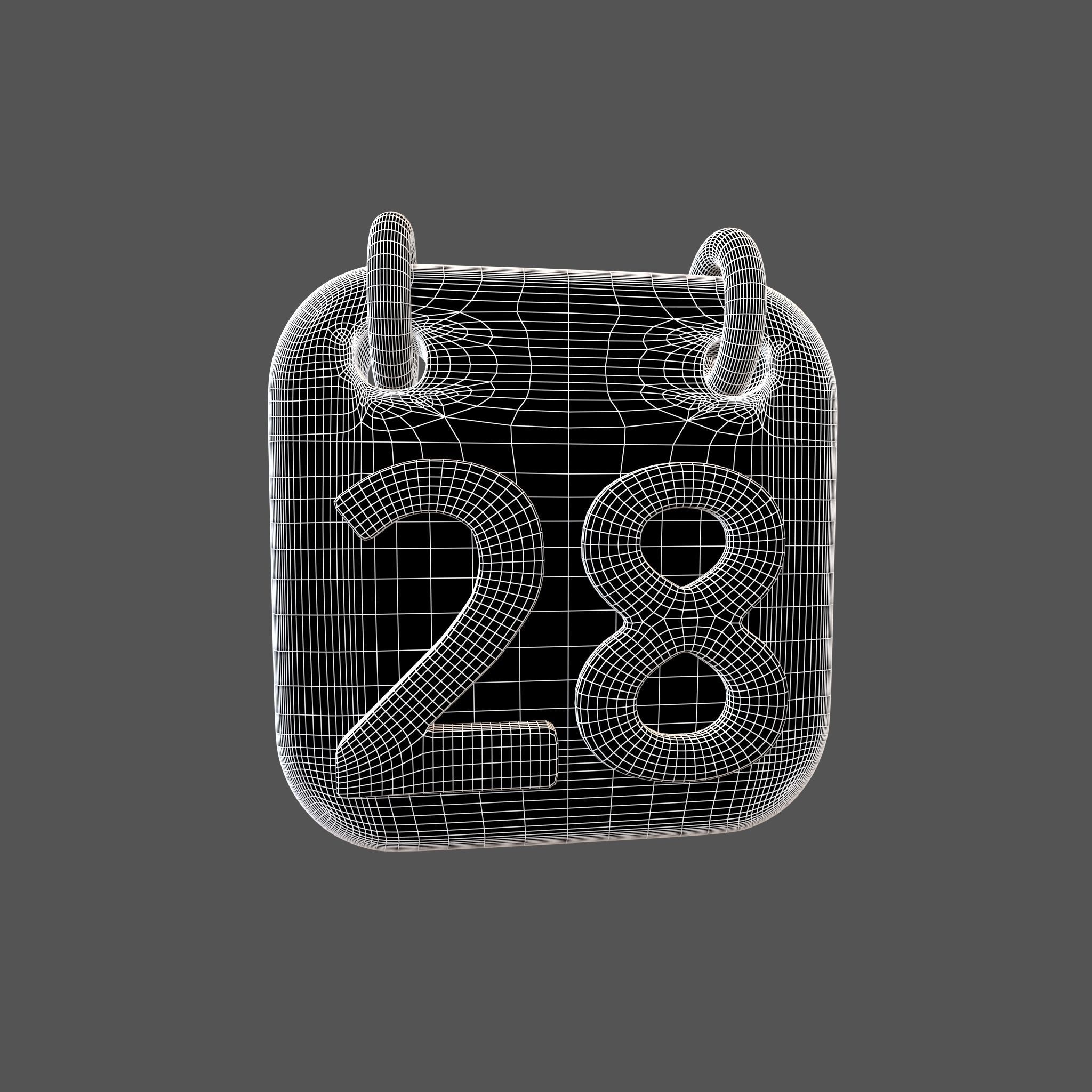 Calendar Icon 28 v1 001 Low-poly 3D model_4