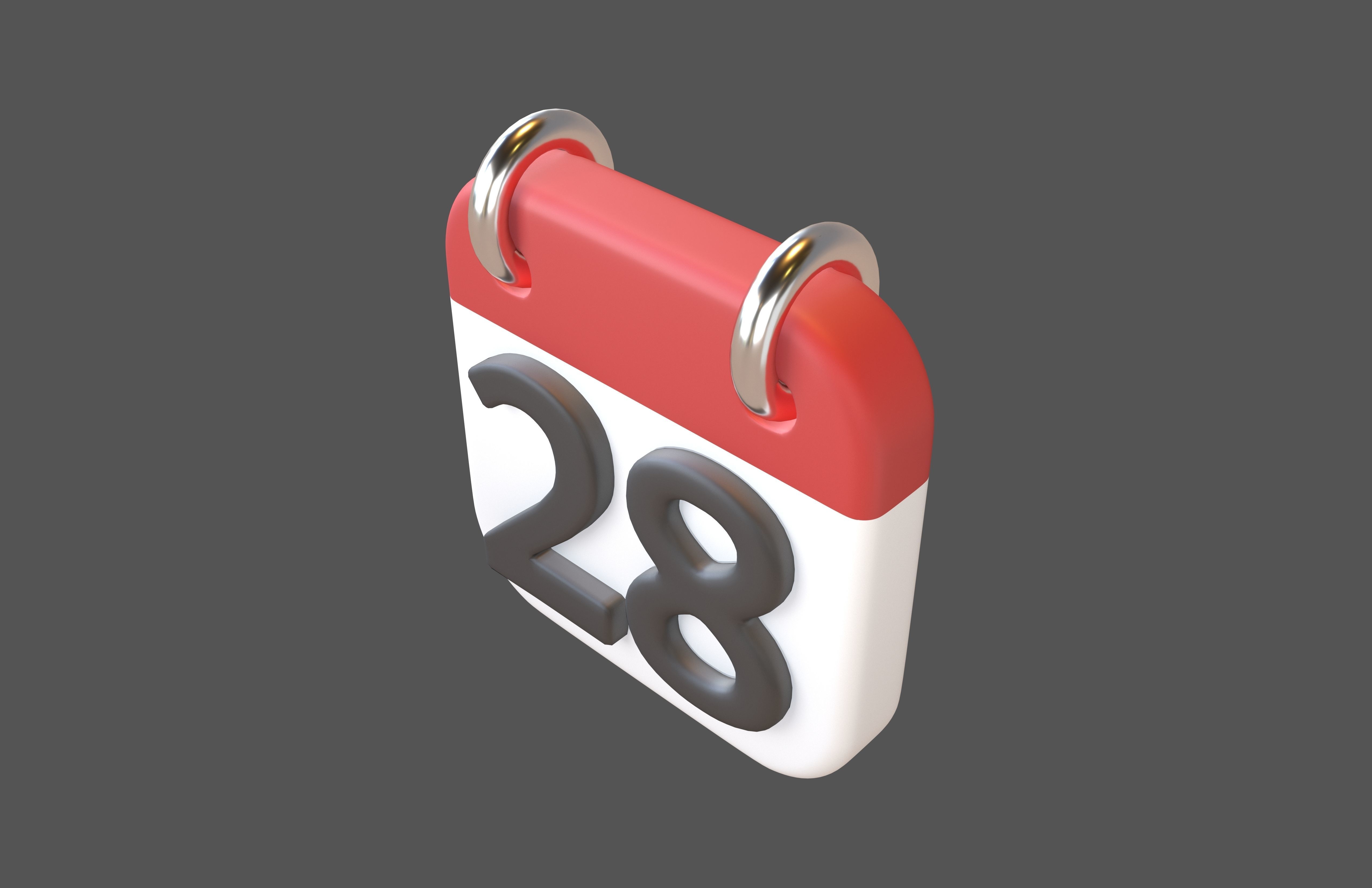 Calendar Icon 28 v1 001 Low-poly 3D model_2