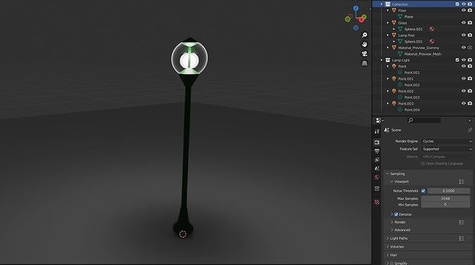 Basic lamp post Free low-poly 3D model