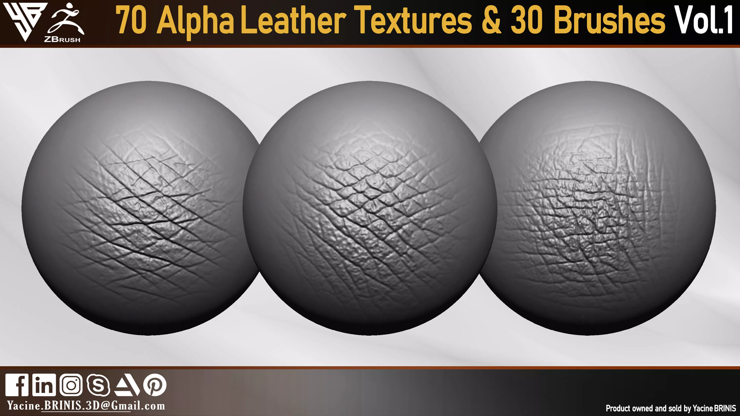 70 Alpha Leather Textures and 30 Brushes Vol 01 Texture