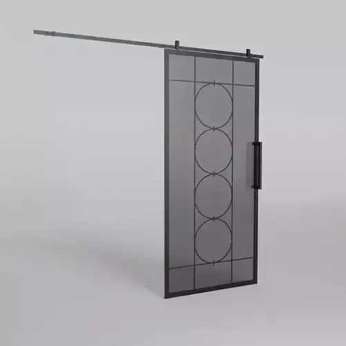 Decorative glass slide door