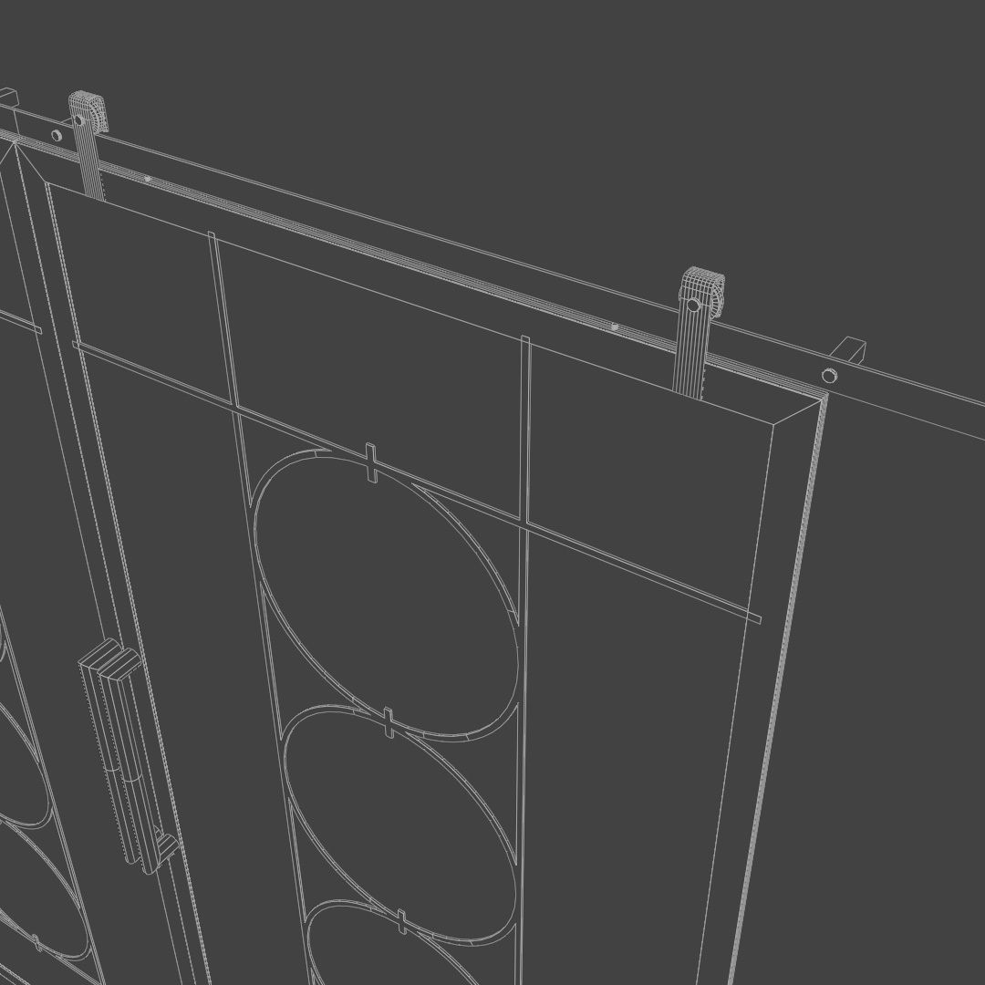 Decorative slide glass doors 3D model_5