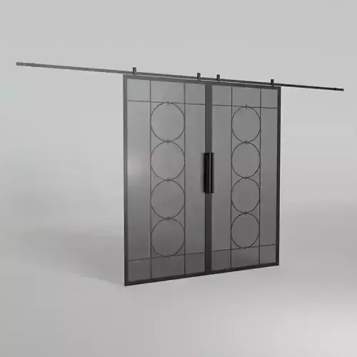 Decorative slide glass doors