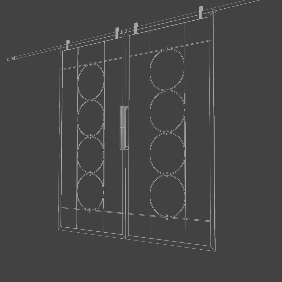 Decorative slide glass doors 3D model_7
