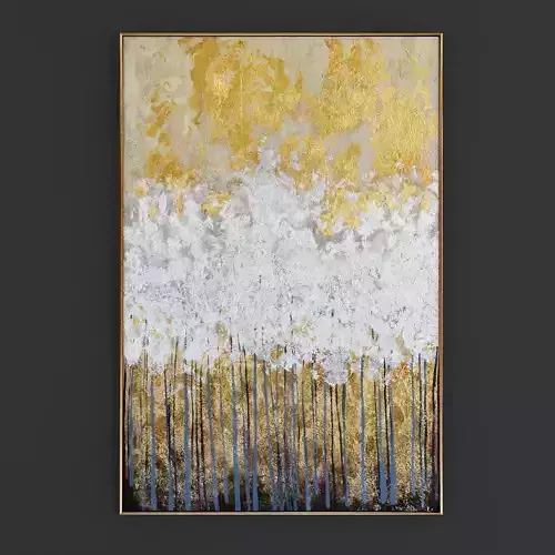 Pictures305 abstract painting in gold Low-poly 3D model