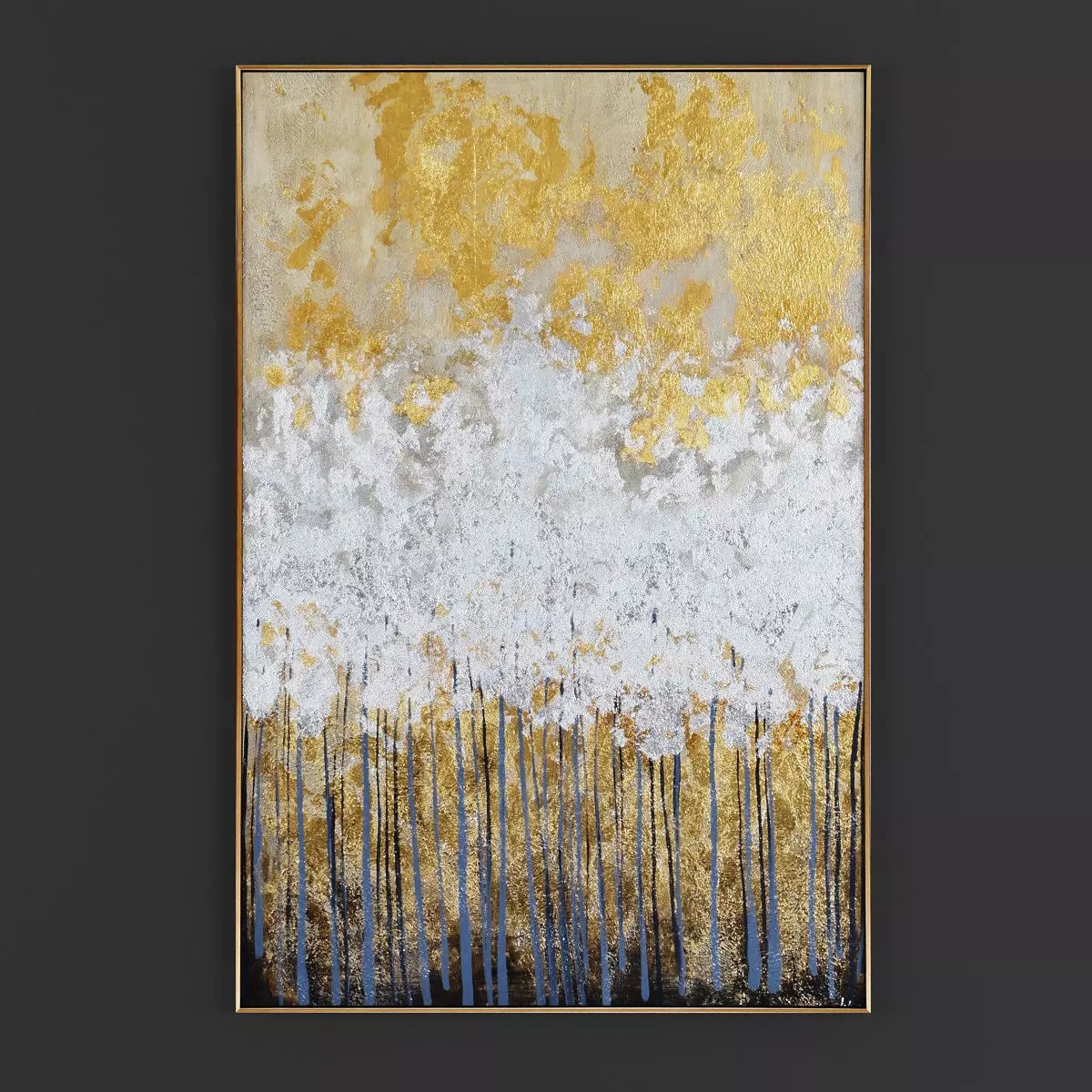 Pictures305 abstract painting in gold Low-poly 3D model_0