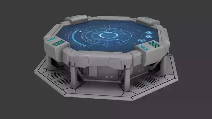 Sci-fi Work Bench - Low poly - PBR - Game ready Low-poly 3D model