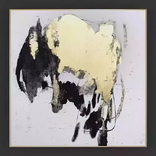 Pictures306 gold and abstract painting Low-poly 3D model