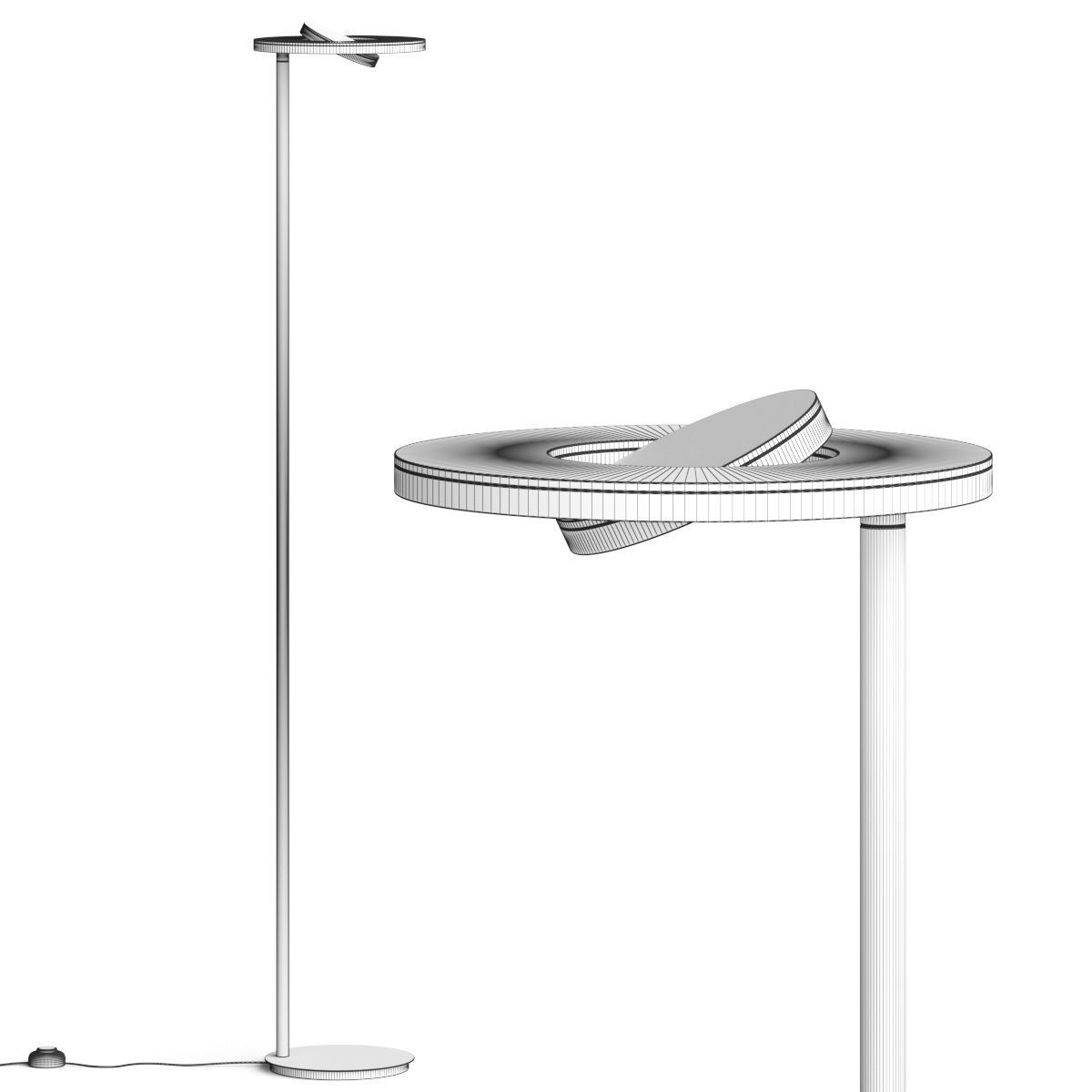 HOLTKOETTER Nova Oog LED Torchiere Floor Lamp 3D model_1