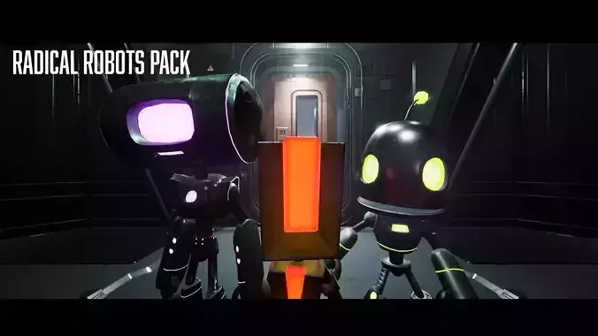 Radical Robots Pack - Unreal Engine Low-poly 3D model