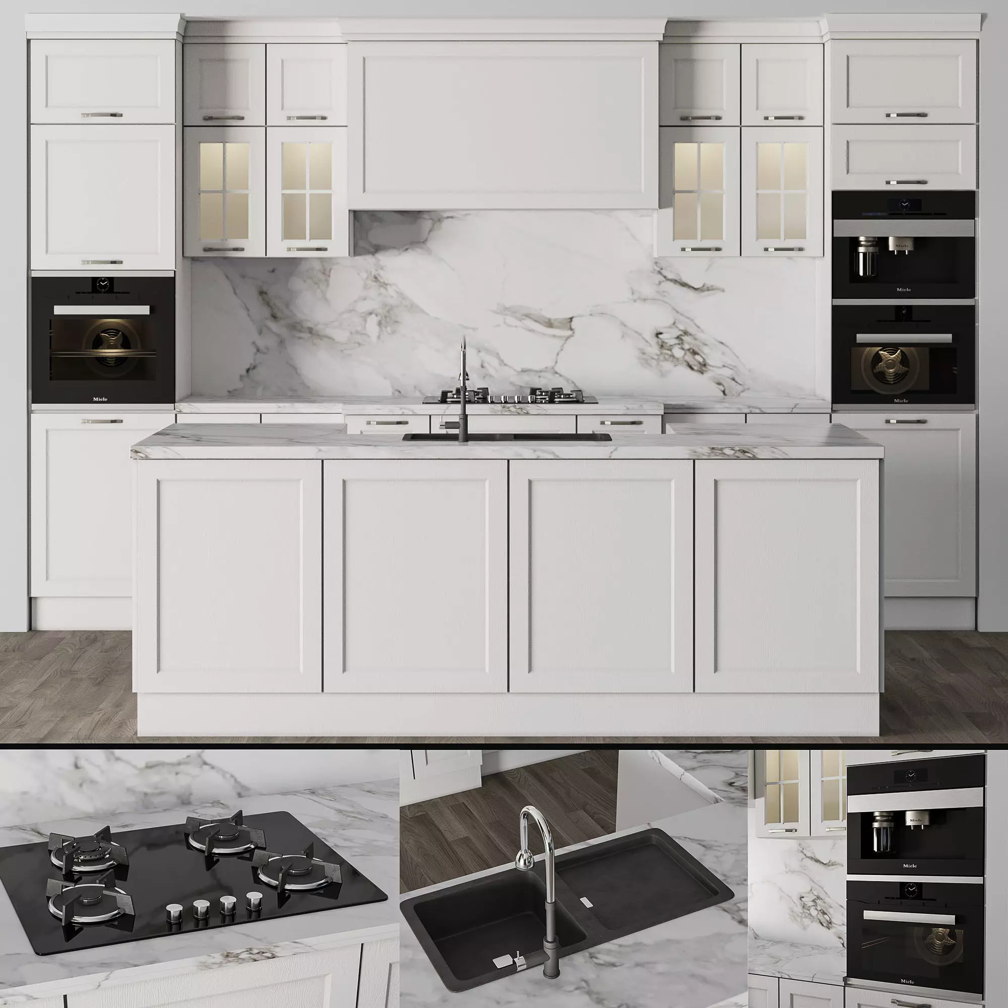 kitchen03 kitchen with cabinets and marble counter tops 3D model_0