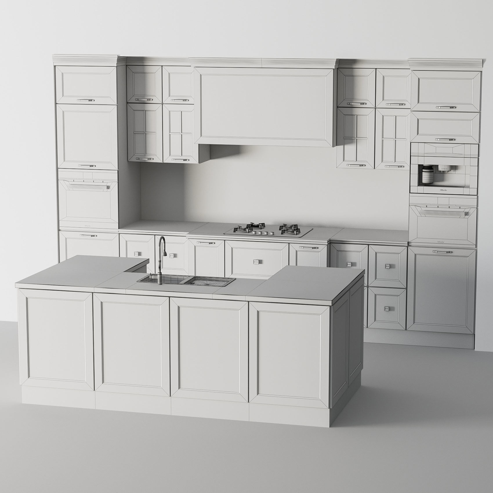 kitchen03 kitchen with cabinets and marble counter tops 3D model_4
