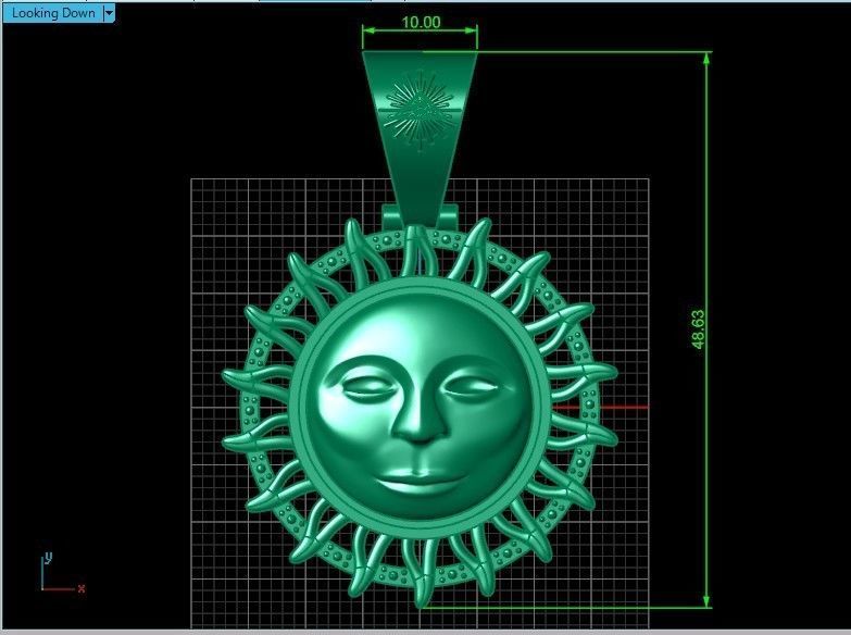  sun pendant all-seeing eye of the sun 3D print model_3