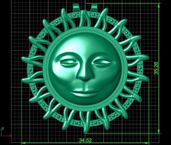  sun pendant all-seeing eye of the sun 3D print model_28