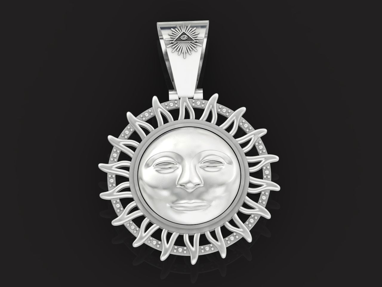 sun pendant all-seeing eye of the sun 3D print model_11