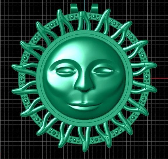  sun pendant all-seeing eye of the sun 3D print model_29