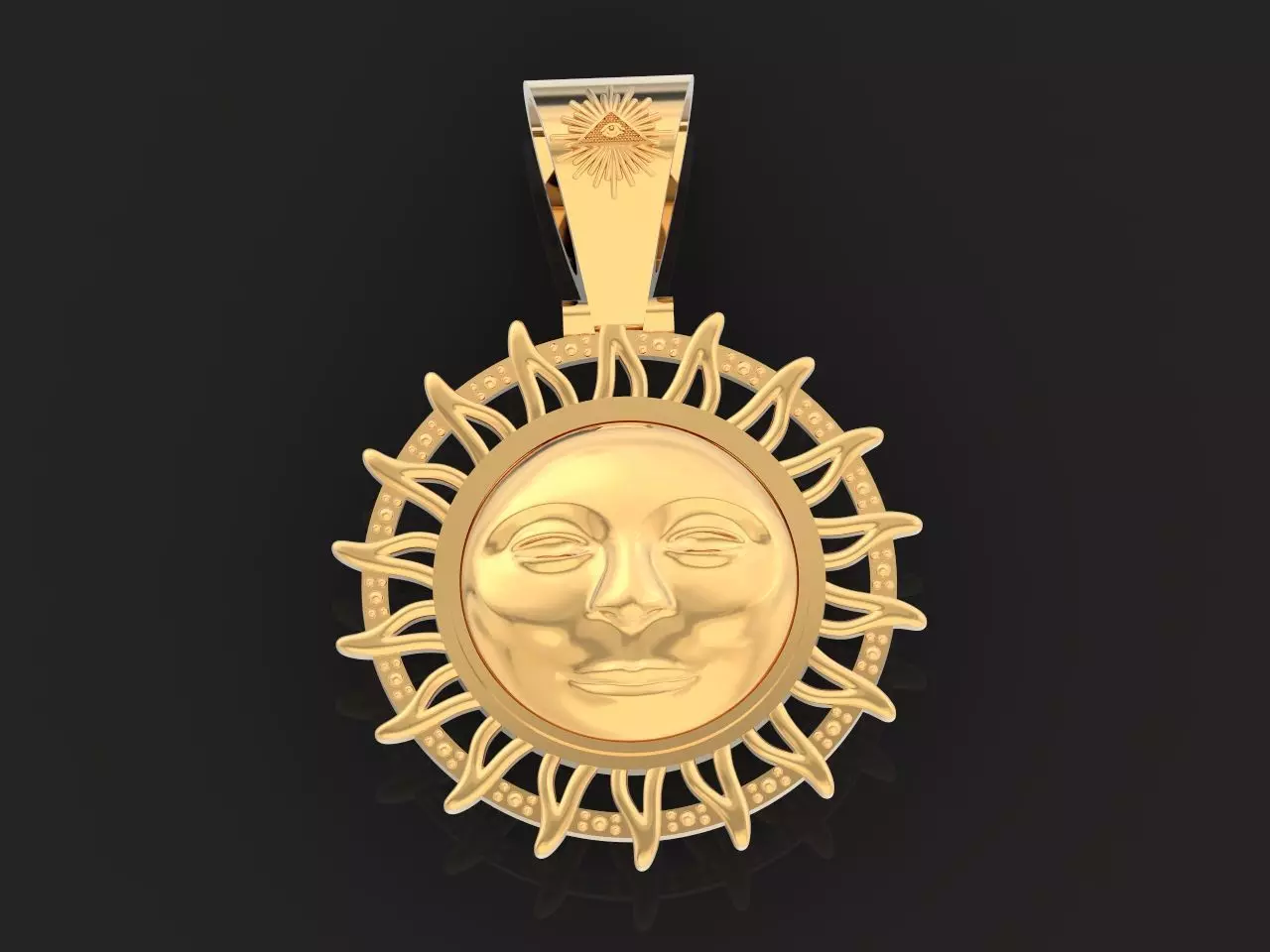  sun pendant all-seeing eye of the sun 3D print model_0