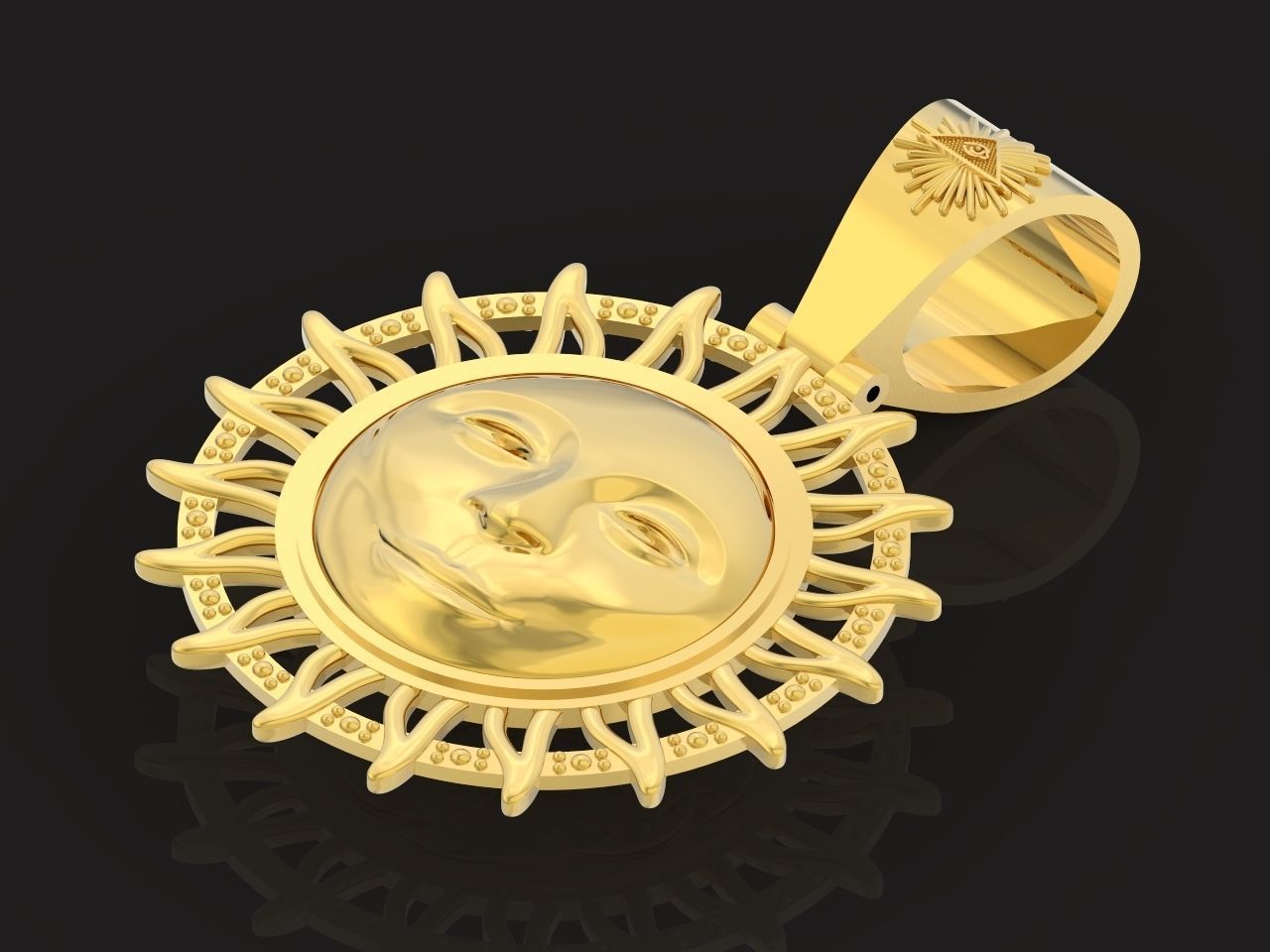  sun pendant all-seeing eye of the sun 3D print model_19