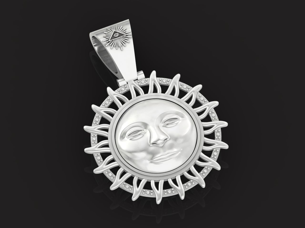 sun pendant all-seeing eye of the sun 3D print model_1