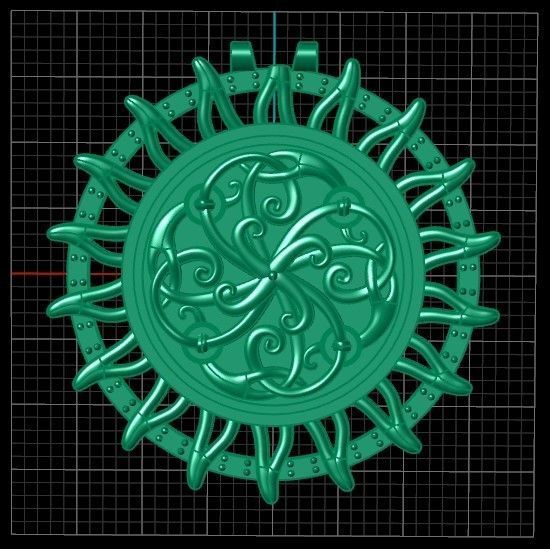  sun pendant all-seeing eye of the sun 3D print model_2