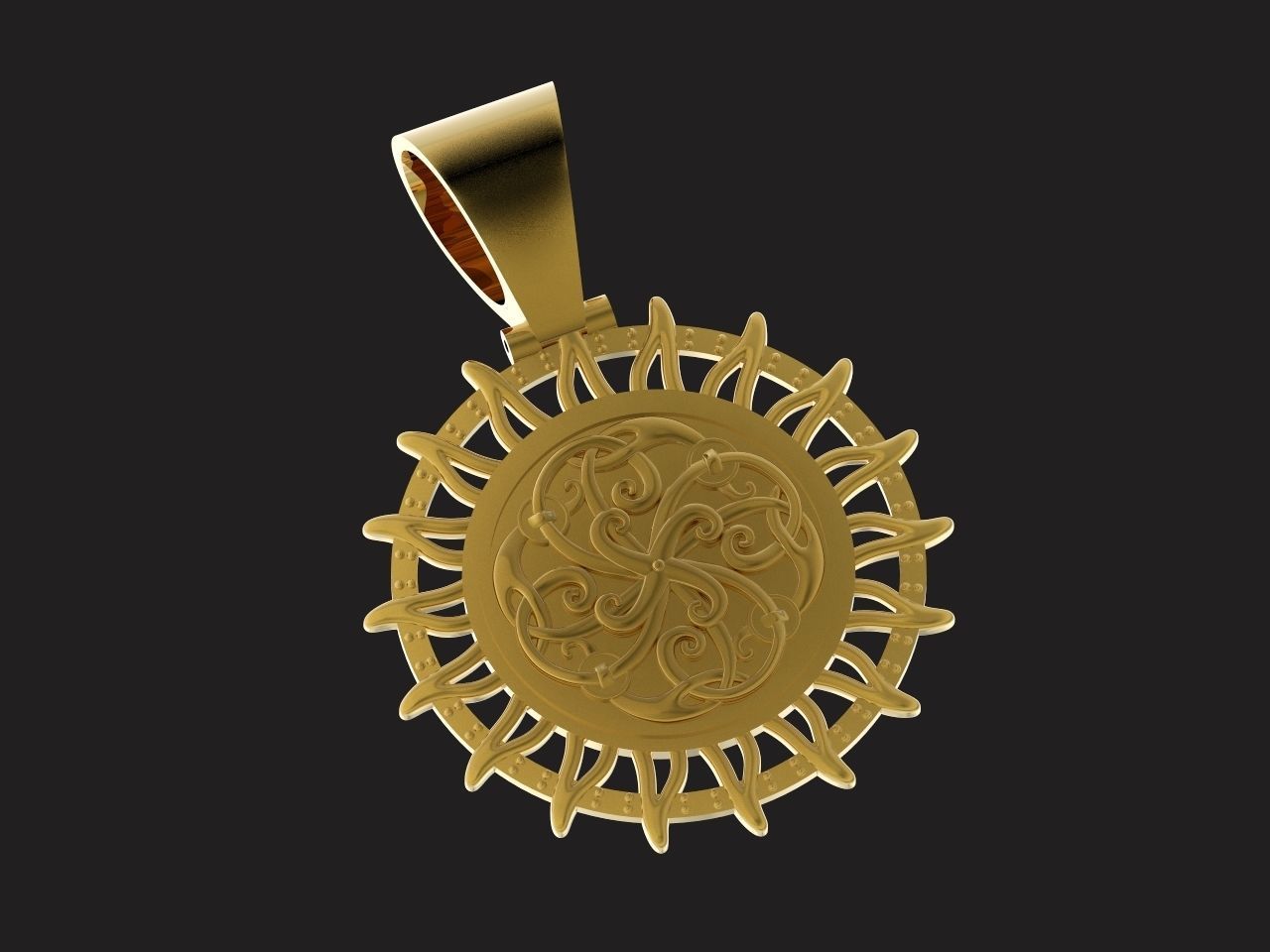  sun pendant all-seeing eye of the sun 3D print model_16