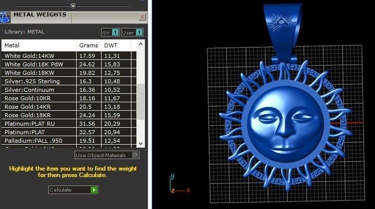  sun pendant all-seeing eye of the sun 3D print model_5