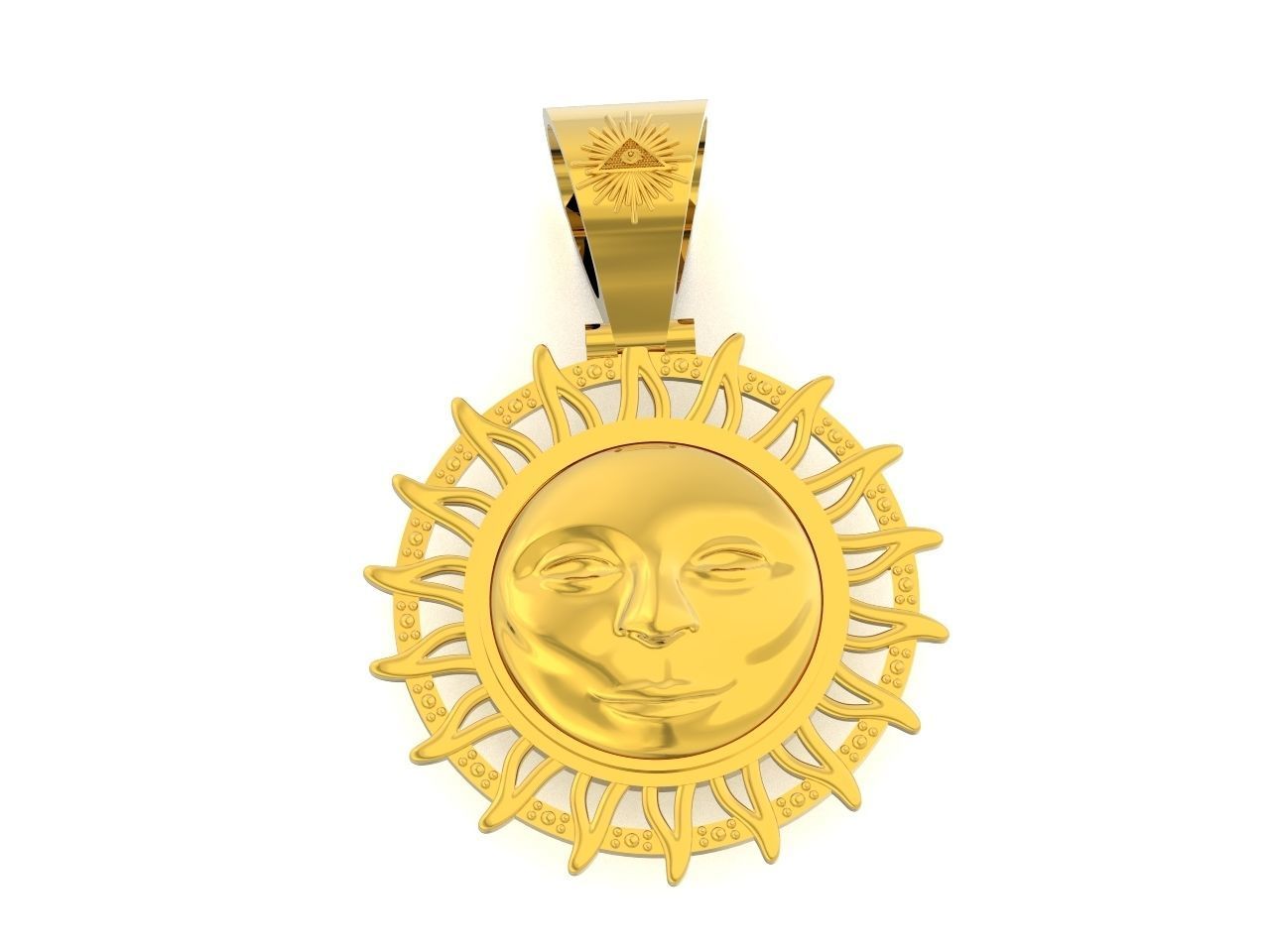  sun pendant all-seeing eye of the sun 3D print model_27