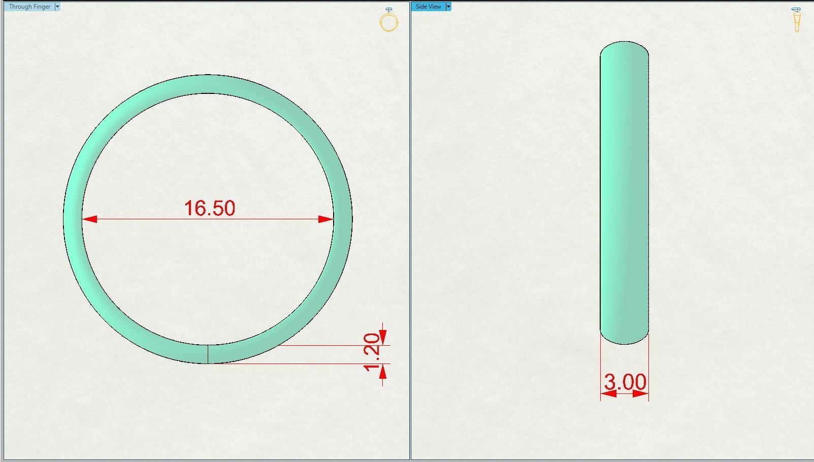 wedding rings 3D print model_4