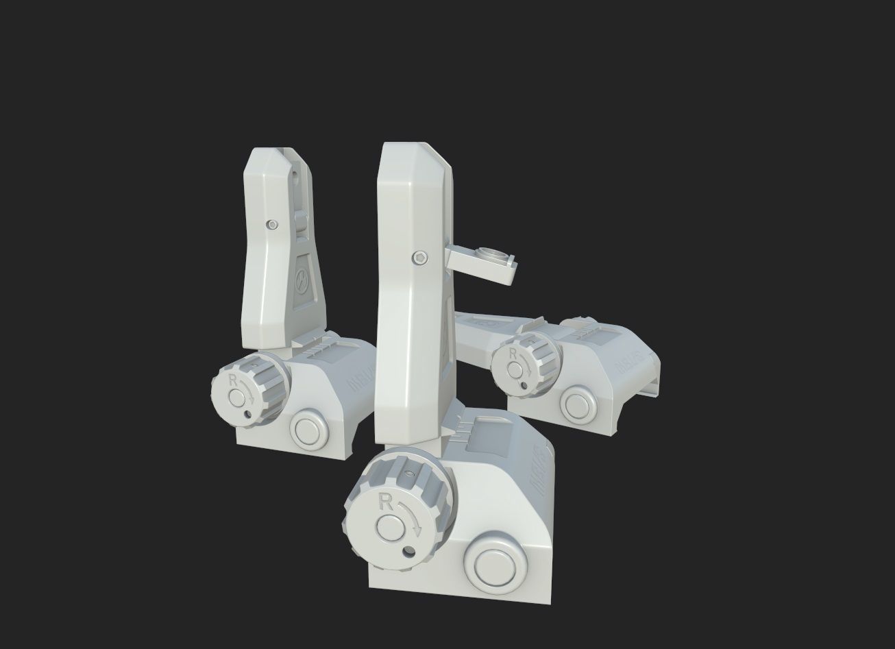 Magpul MBUS pro aim Low-poly 3D model_2