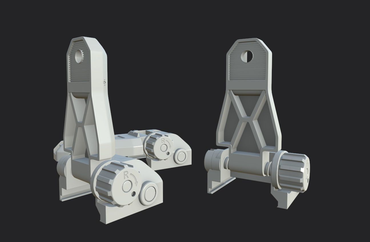 Magpul MBUS pro aim Low-poly 3D model_3