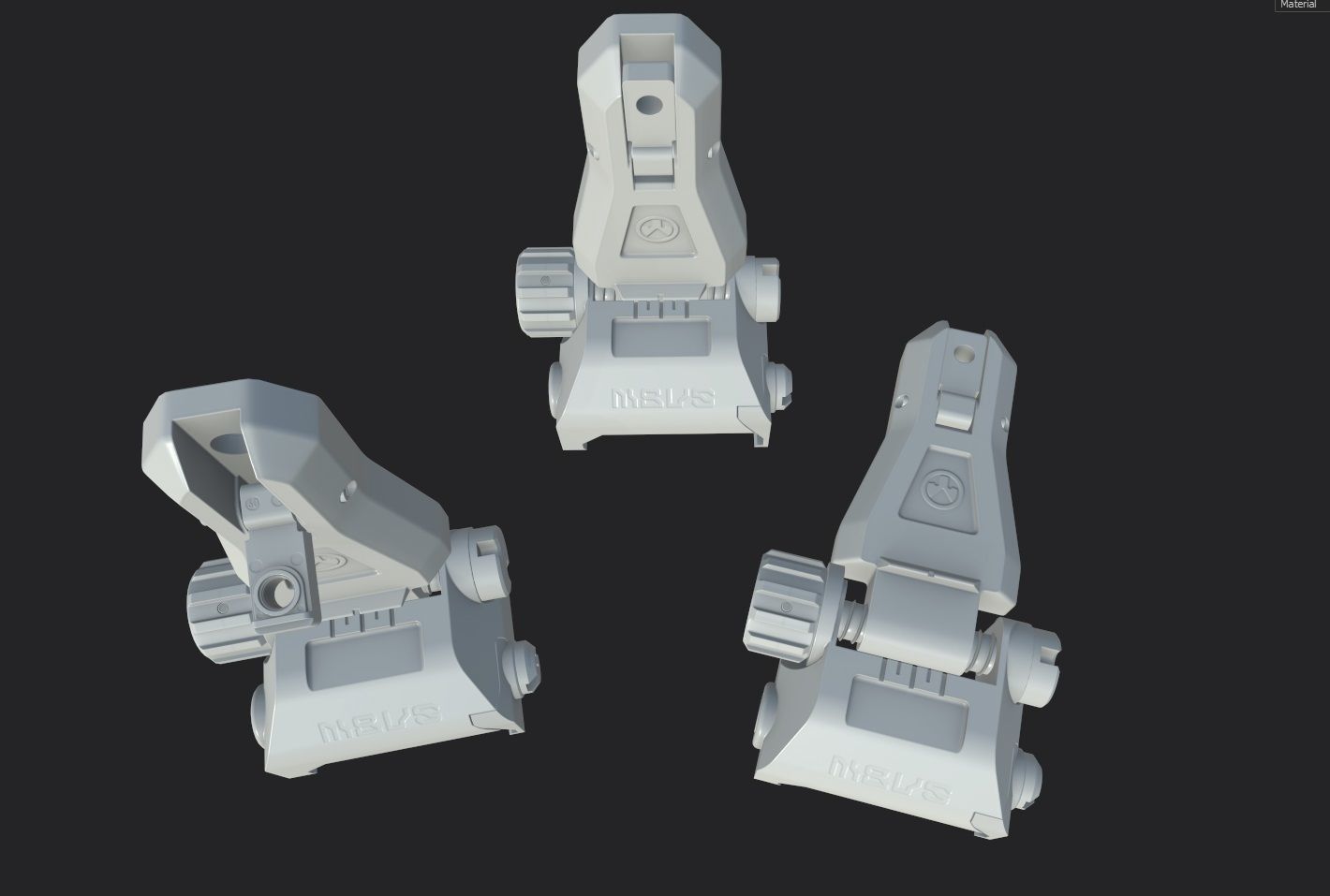 Magpul MBUS pro aim Low-poly 3D model_1