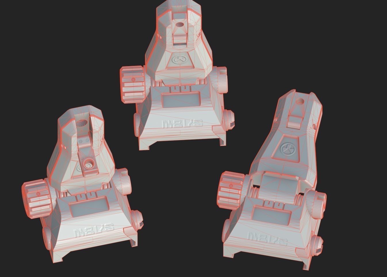 Magpul MBUS pro aim Low-poly 3D model_4