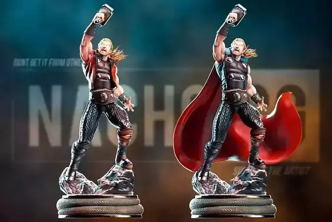 Fan art Thor - Statue - 4 in 1 3D print model