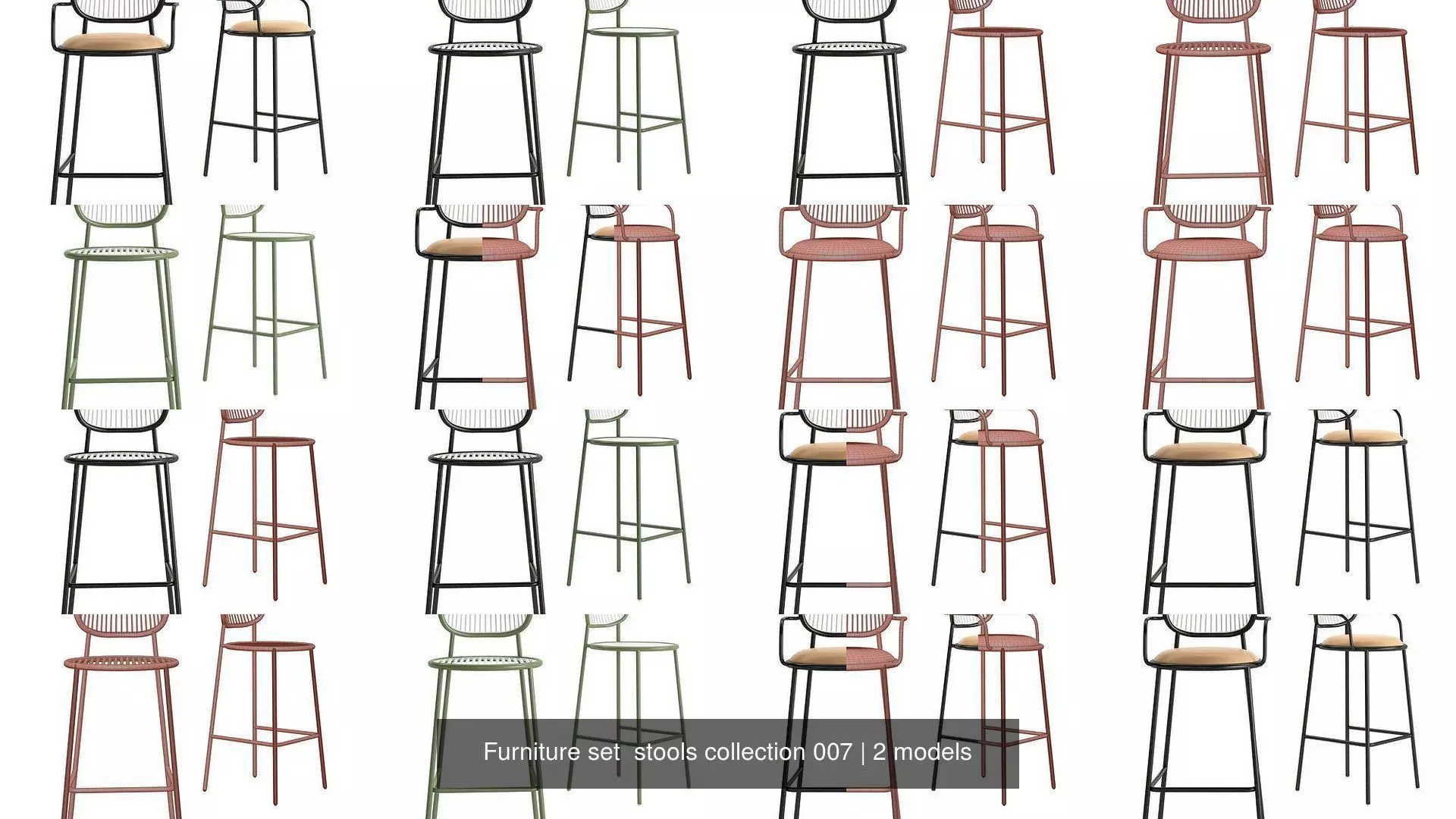 Furniture set  stools collection 007 _1