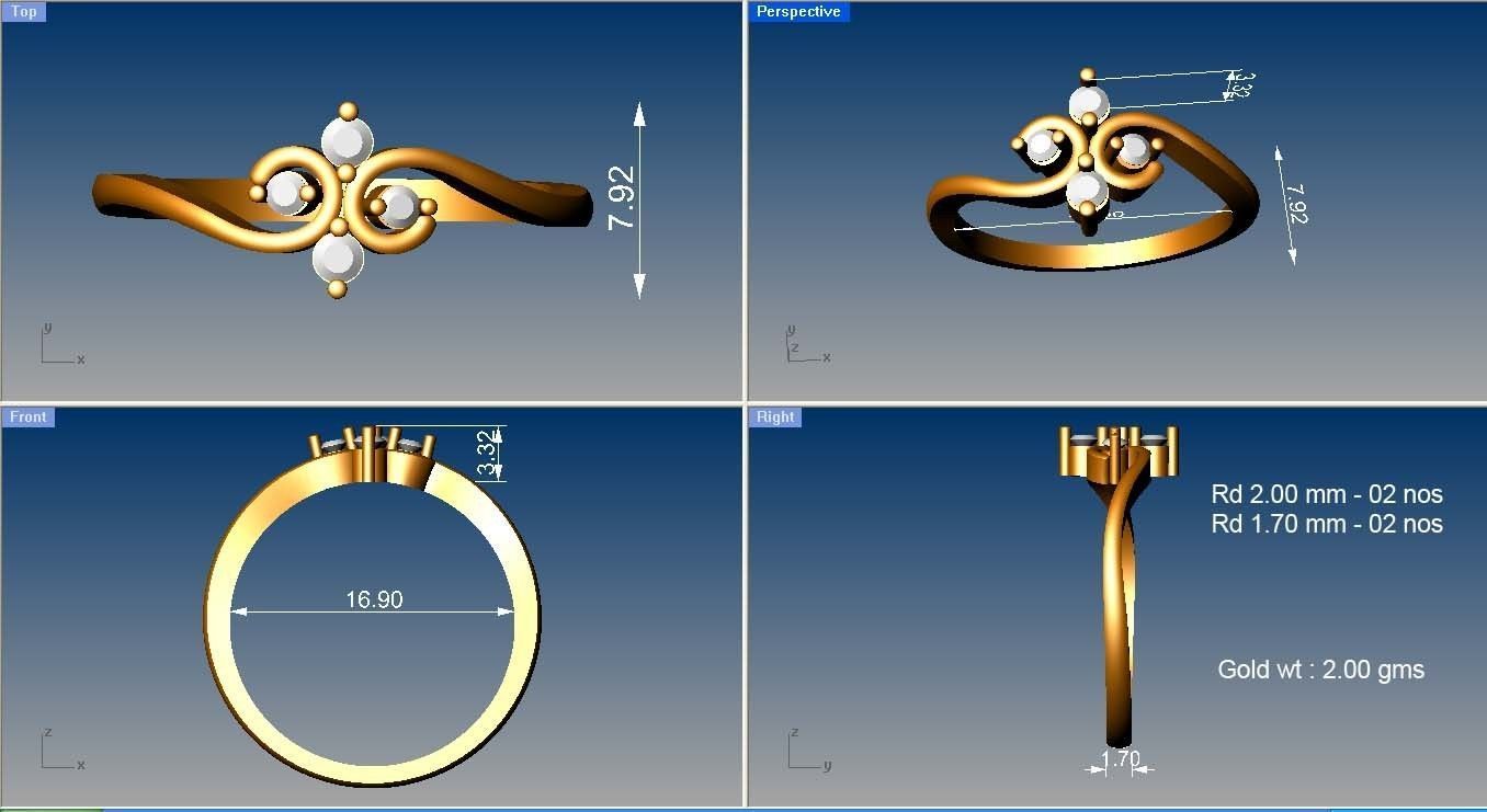 Minimalist Ring 372 3D print model_6