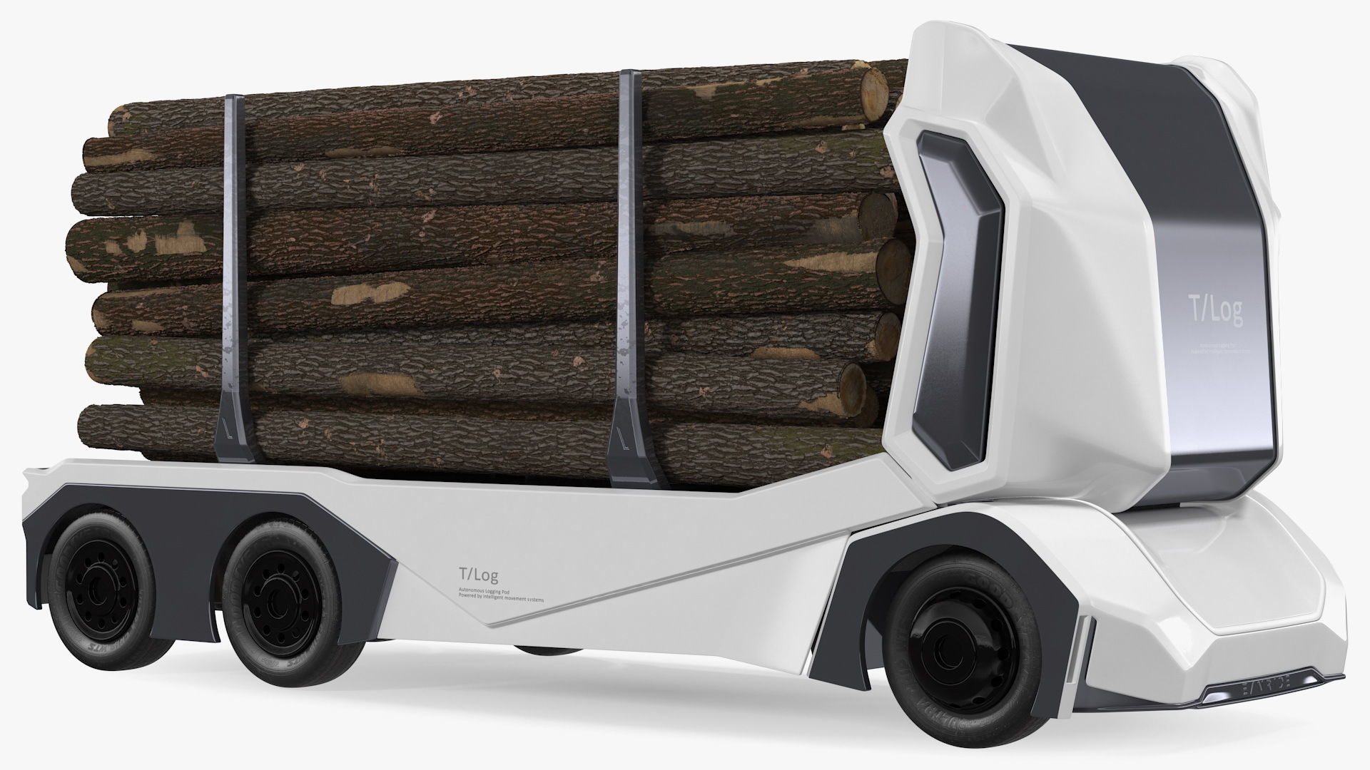 Einride Electric Autonomous Logging Truck Rigged 3D model_8