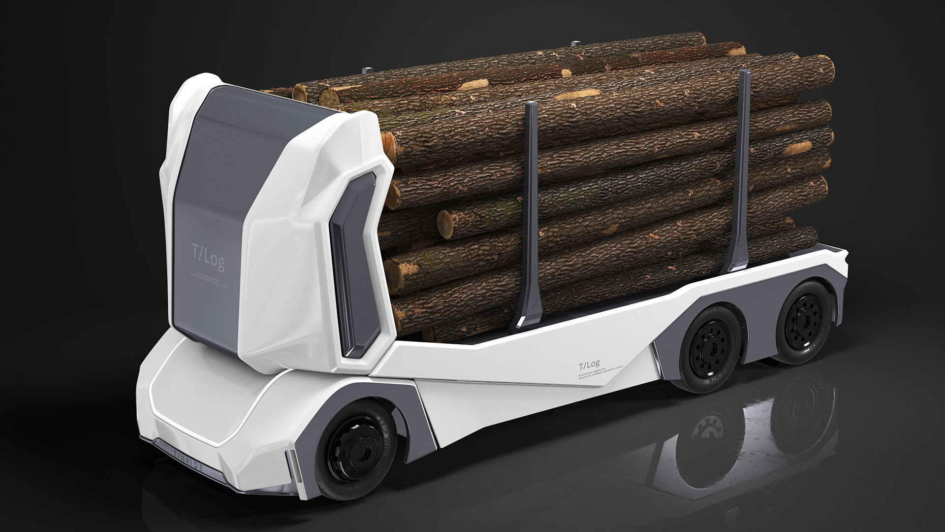 Einride Electric Autonomous Logging Truck Rigged 3D model_6