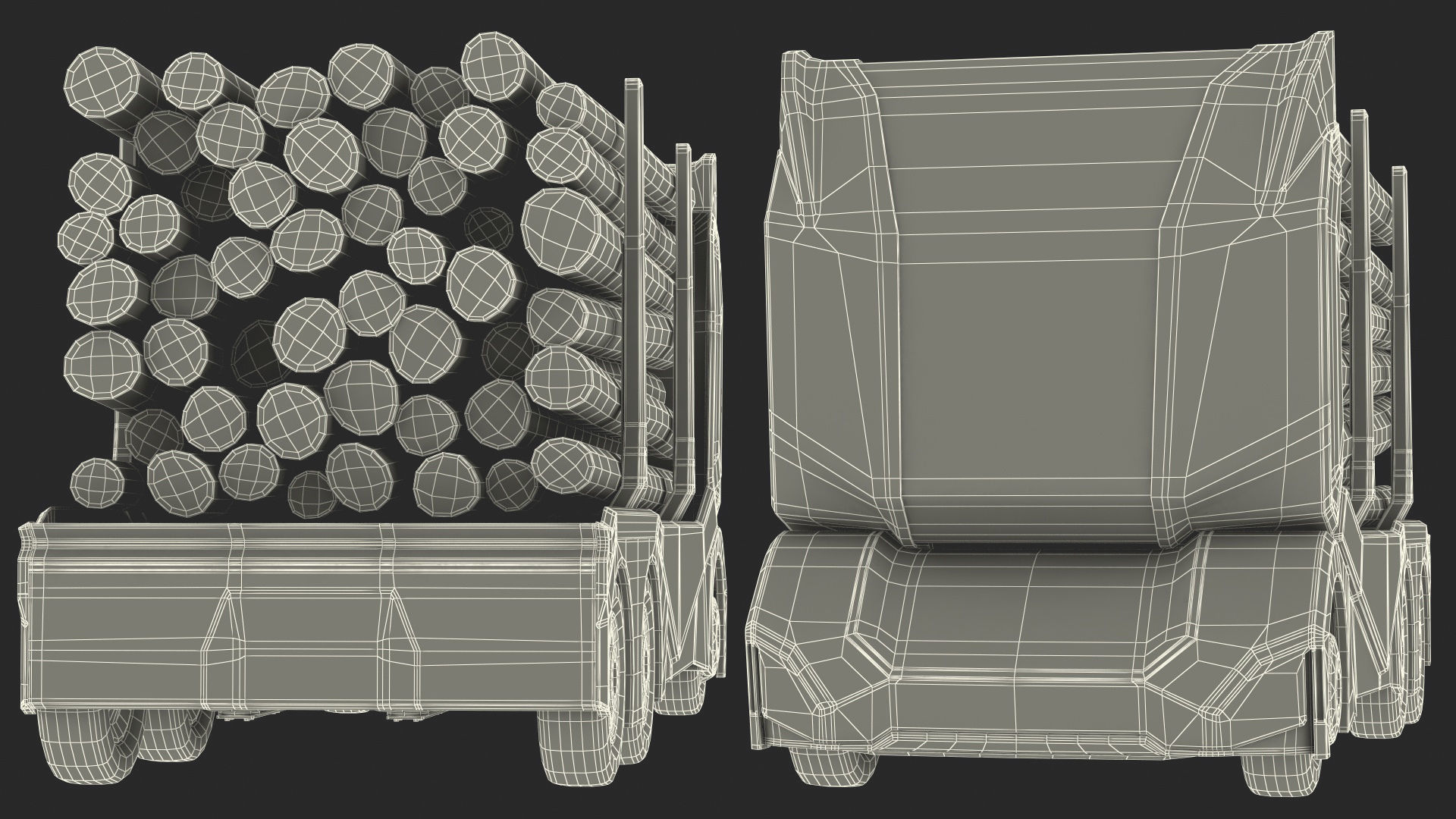 Einride Electric Autonomous Logging Truck Rigged 3D model_28