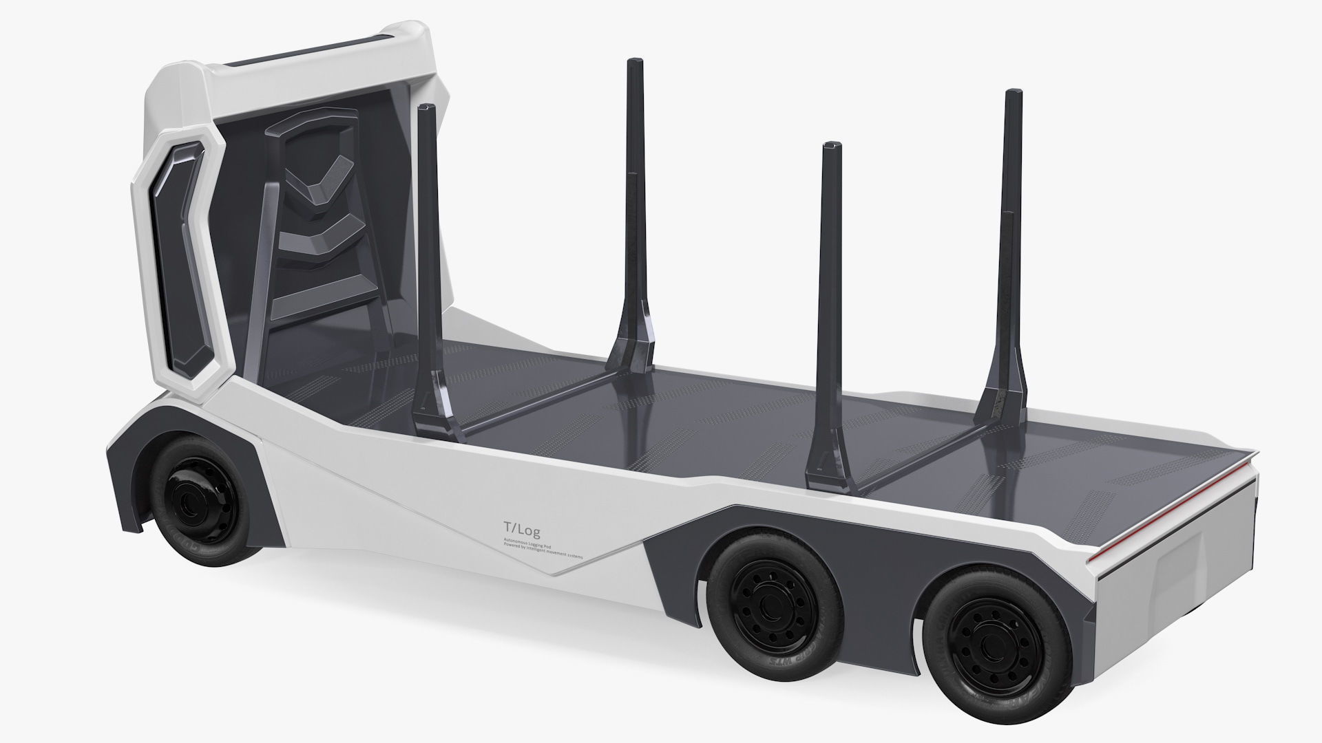 Einride Electric Autonomous Logging Truck Rigged 3D model_18