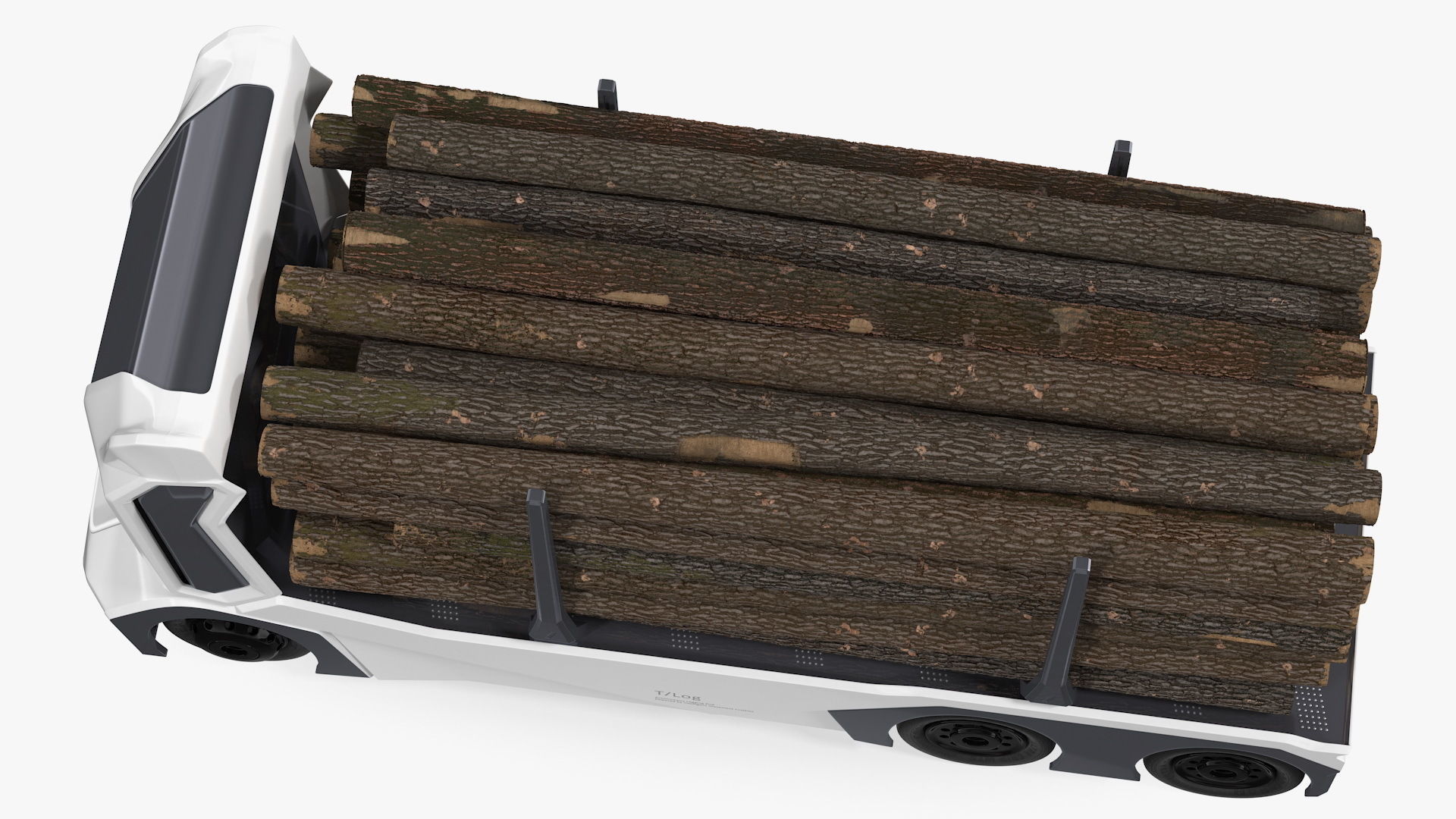 Einride Electric Autonomous Logging Truck Rigged 3D model_10