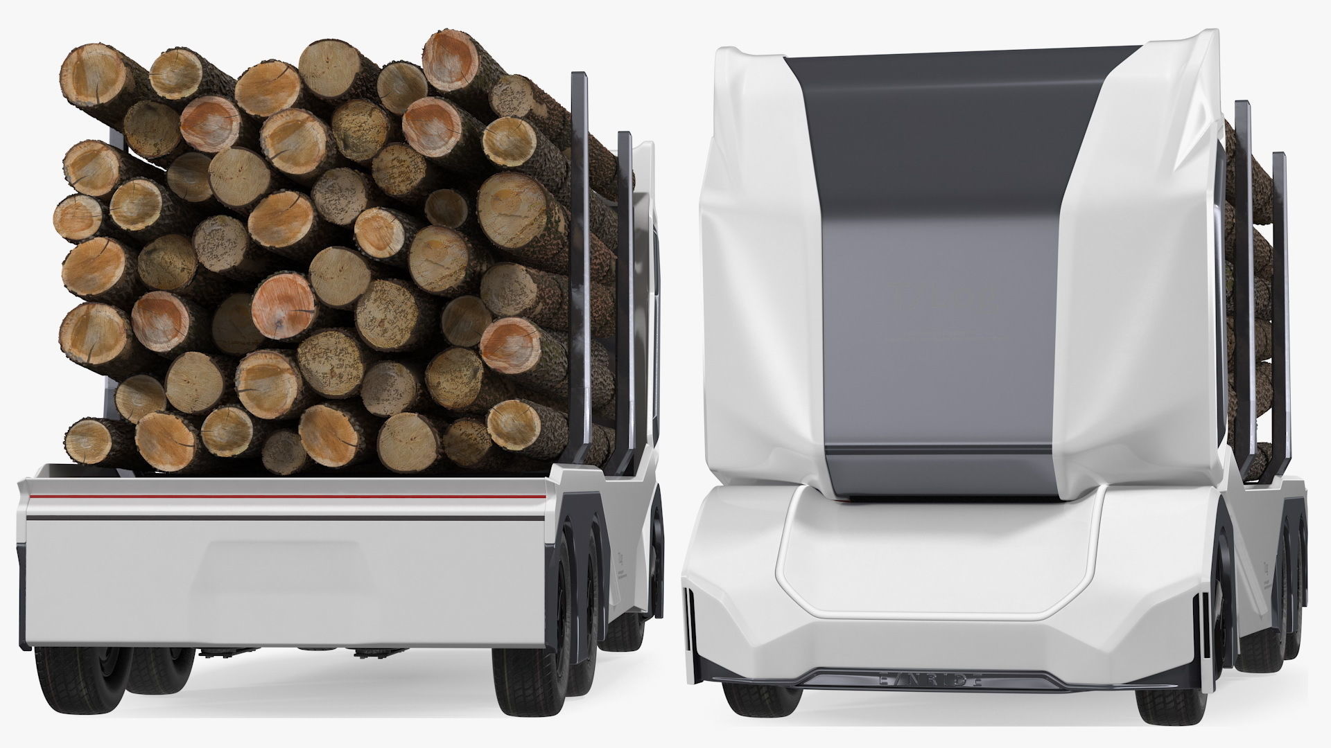 Einride Electric Autonomous Logging Truck Rigged 3D model_7