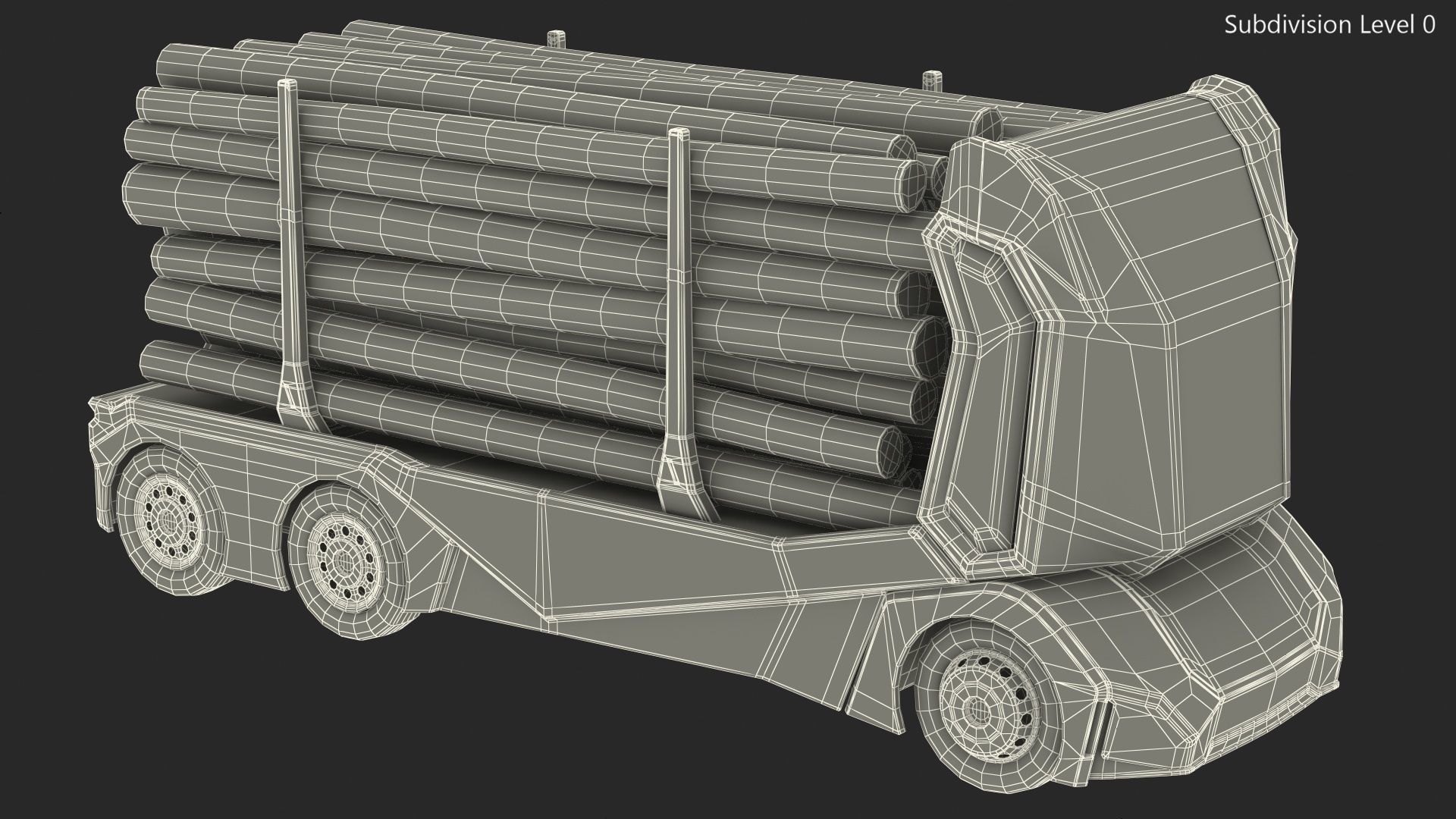 Einride Electric Autonomous Logging Truck Rigged 3D model_22