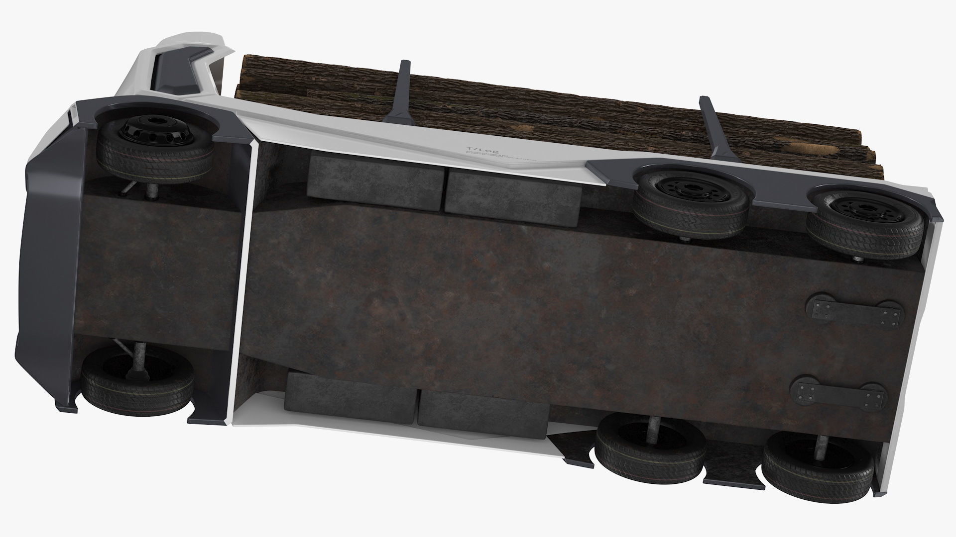 Einride Electric Autonomous Logging Truck Rigged 3D model_11